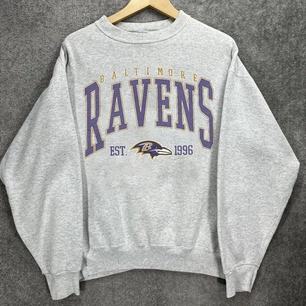 Nfl Baltimore Ravens Sweatshirt Retro Football Crewneck Classic Fan 05